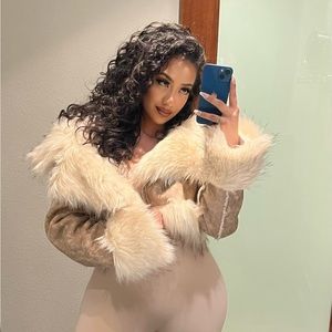 Faux fur luxury brown jacket BNWT!